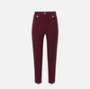 Pantalone dritto in crêpe stretch con rivetto logo