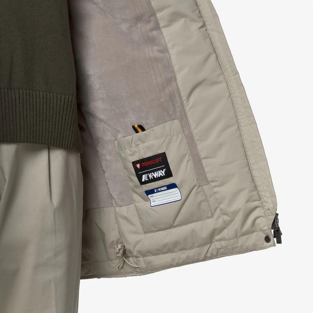 SOPHIE SOFT TOUCH MARMOTTA<BR/>BEIGE CASHMERE-GREY GOAT<BR/>Giacca isolante beige di media lunghezza da donna K71326W B2X K-WAY 