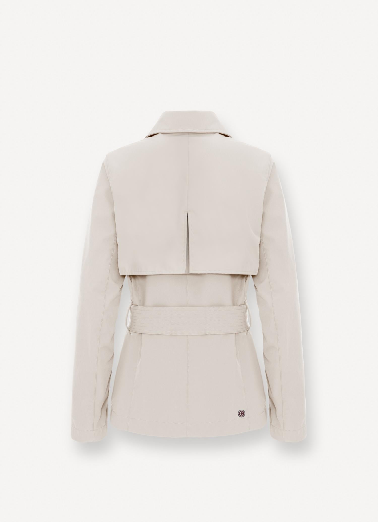Trench corto in softshell con cintura