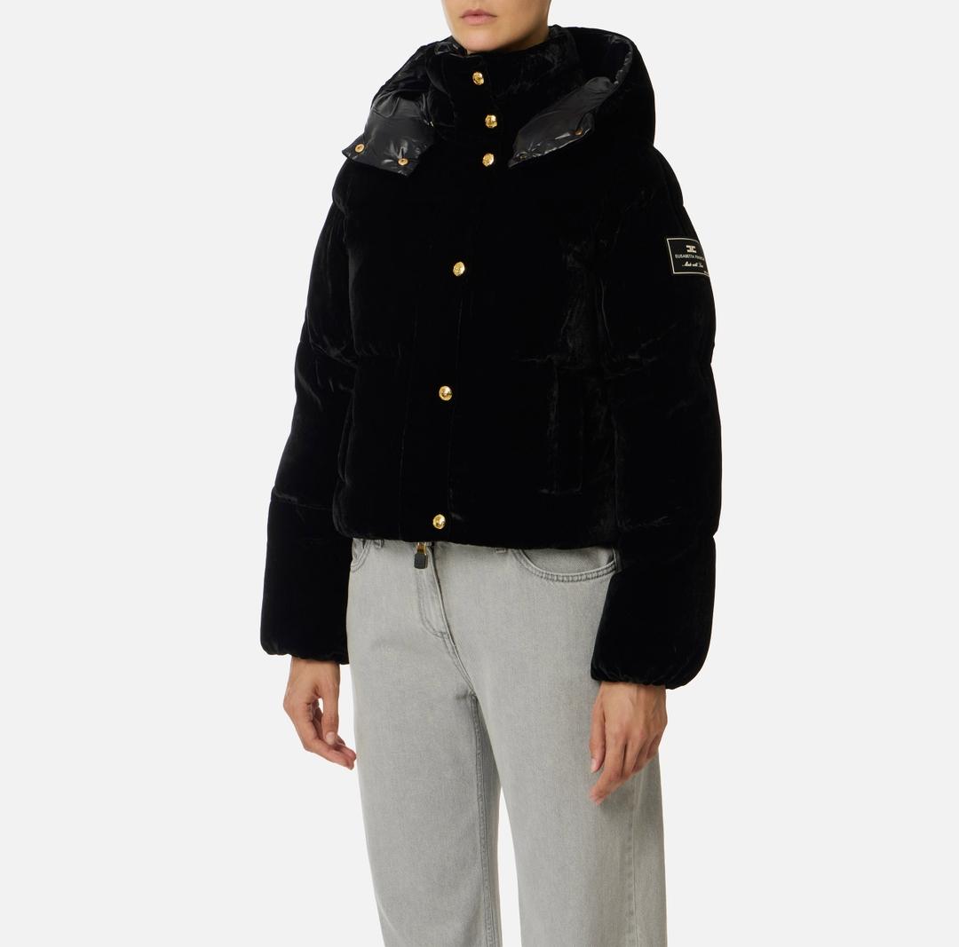 Piumino in velluto con cappuccio<BR/> PI82D56E2 110 ELISABETTA FRANCHI 