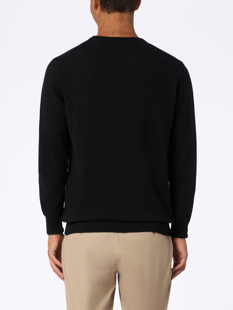 Maglione uomo in misto cashmere con scritta