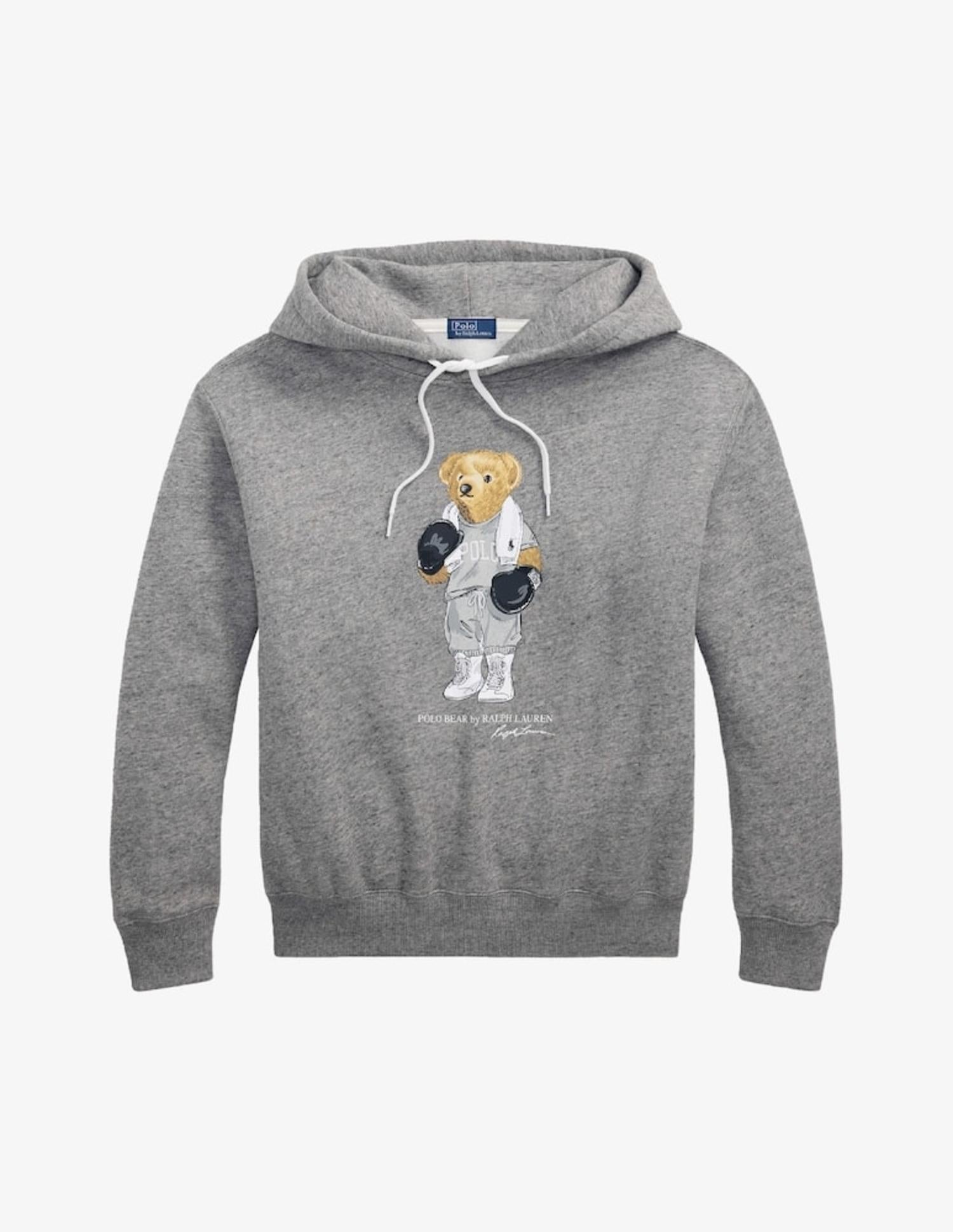 Felpa in cotone con cappuccio e stampa Bear 211971713 001 RALPH LAUREN 