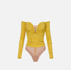 Body in jersey crêpe leggero con drappeggi