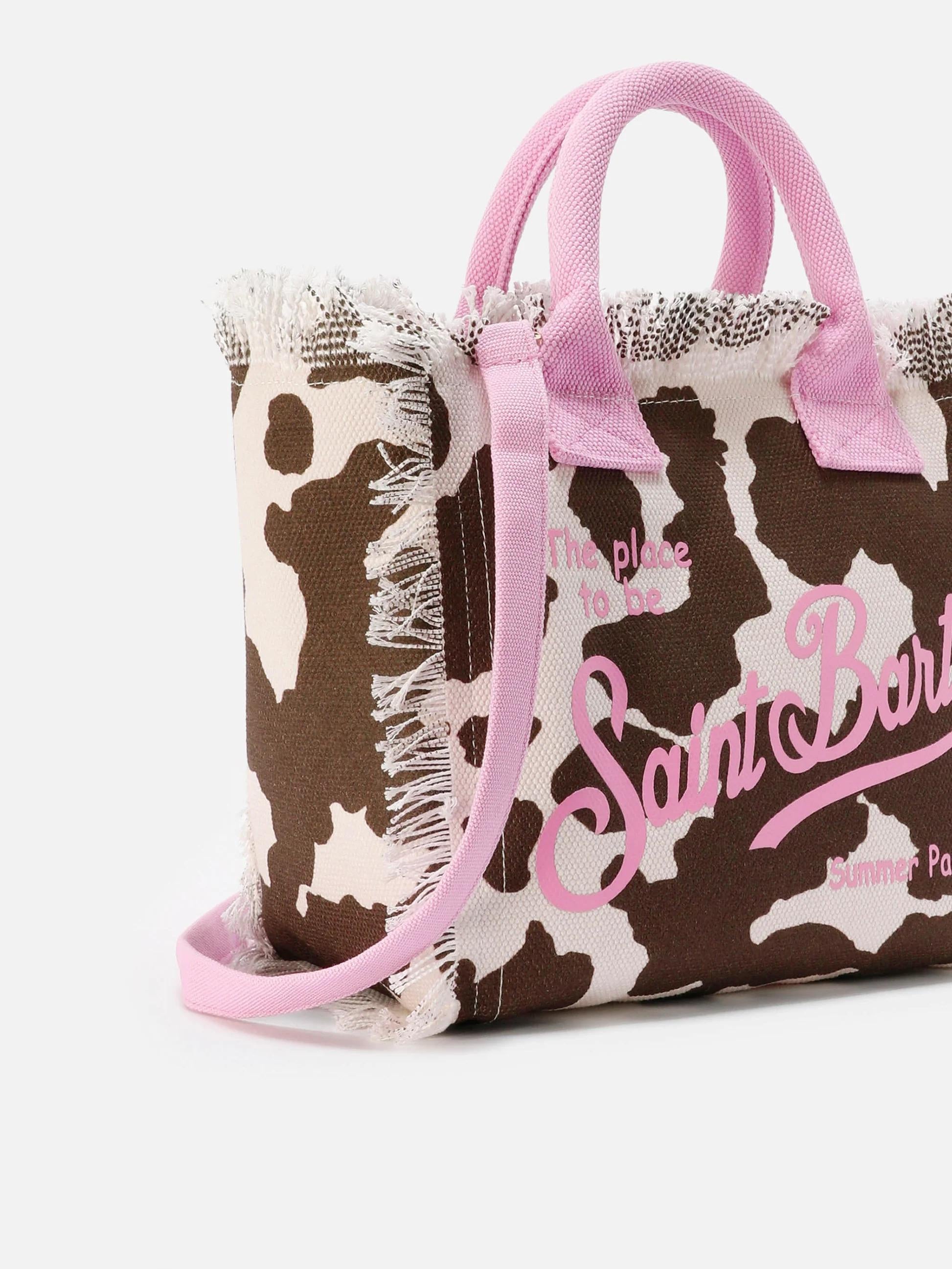 Borsa Colette in canvas con fantasia muccata e dettagli a contrasto<BR/> COL0001 00327L MC2 SAINT BARTH 