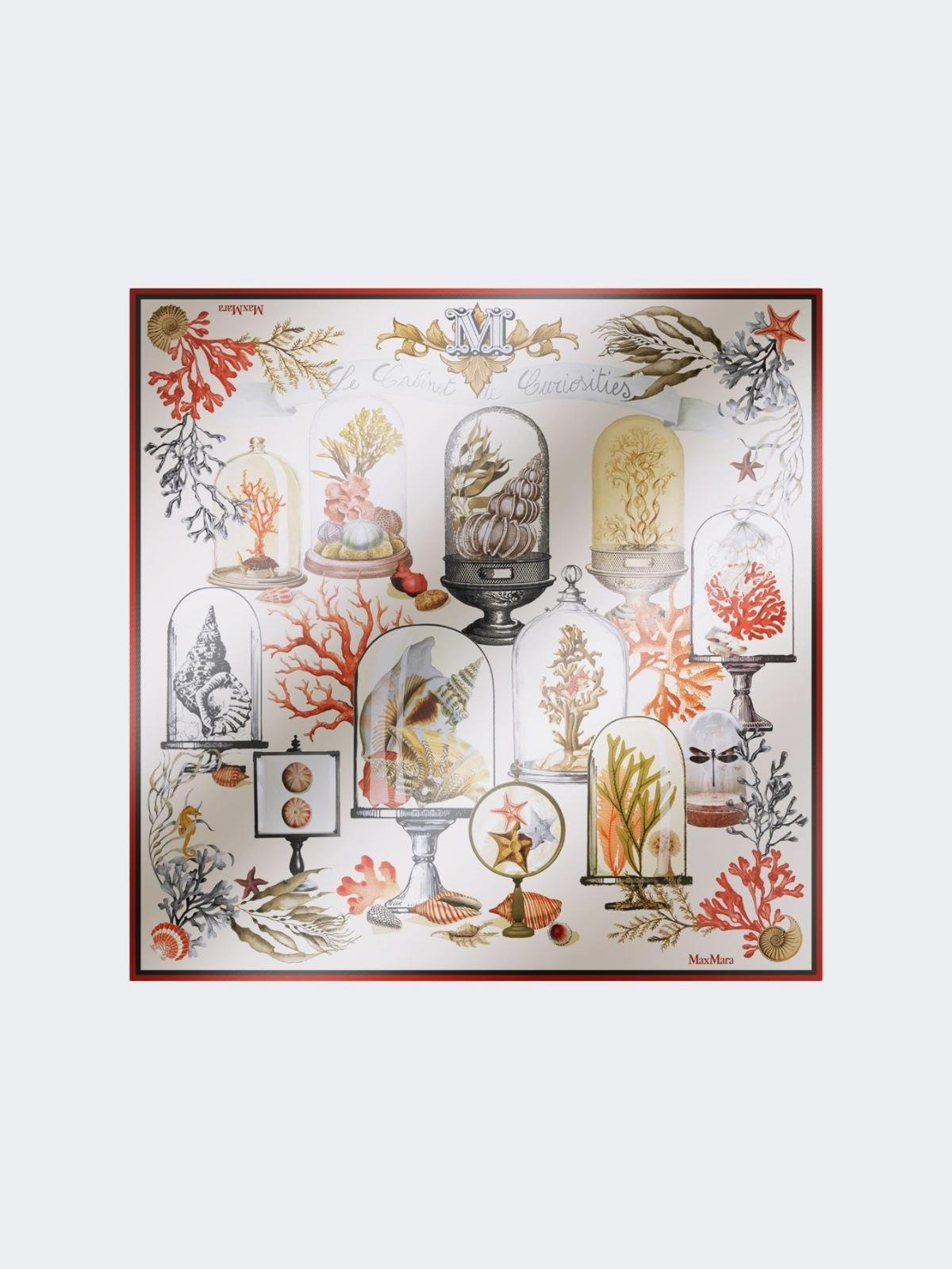 Maxi carré in twill di seta stampata - Beige<BR/> MXACARRE90W 001 MAX MARA ACCESSORI 