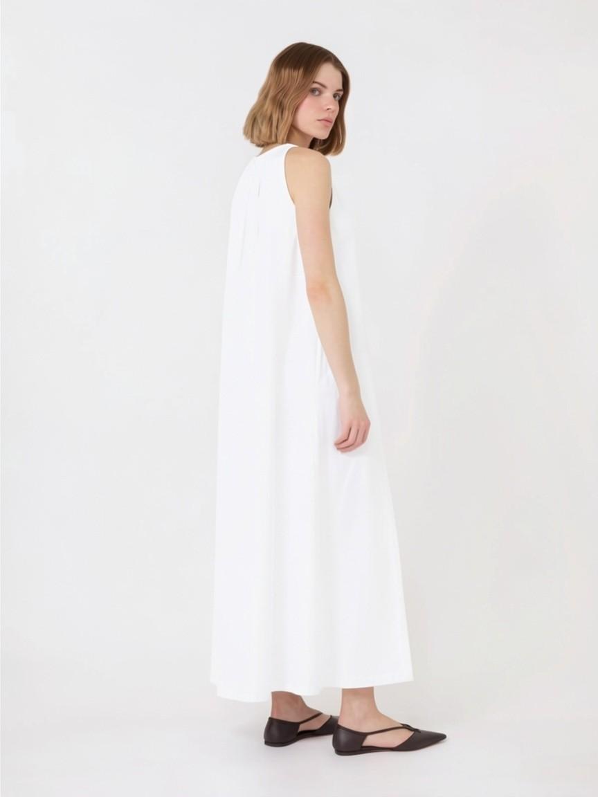 Abito in popeline di cotone - Bianco<BR/> MSTZUPPA 001 MAX MARA STUDIO 