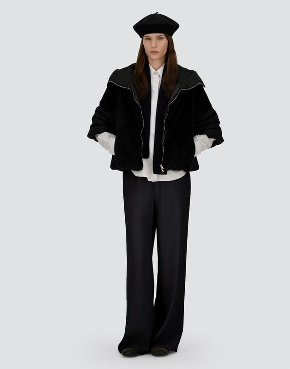 PANTALONI IN MATT CREPE SATIN<BR/> PT000176D12755 9300 HERNO 