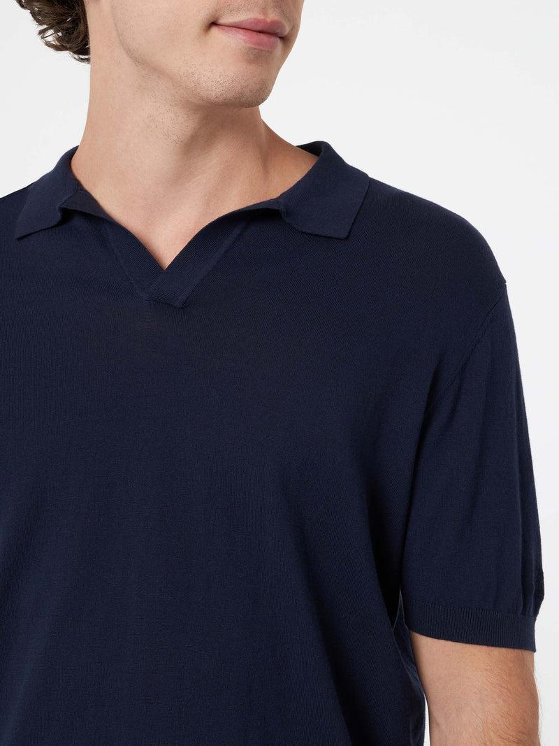 Polo da uomo in maglia blu navy Sloan SLO0001 00151H MC2 SAINT BARTH 