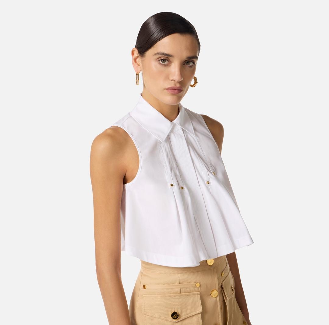 Camicia in popeline di cotone CA16362E2 100 ELISABETTA FRANCHI 
