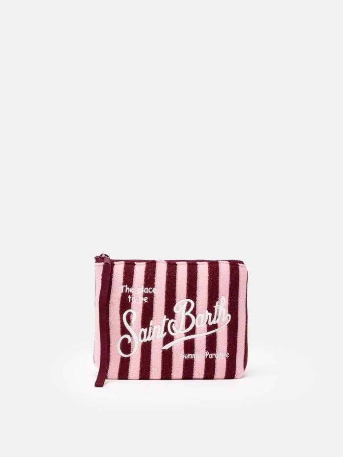 Pochette Aline in spugna con motivo a righe<BR/> ALI0003 00117H MC2 SAINT BARTH 