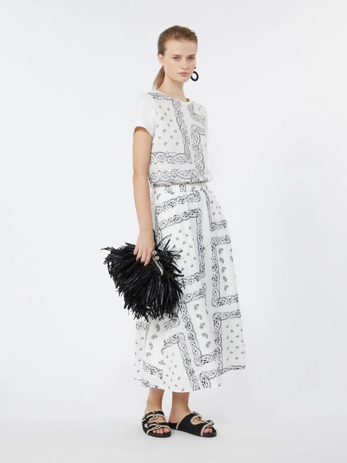 Gonna midi in popeline di cotone - BIANCO<BR/> WKDCARAVAN 001 WEEKEND 