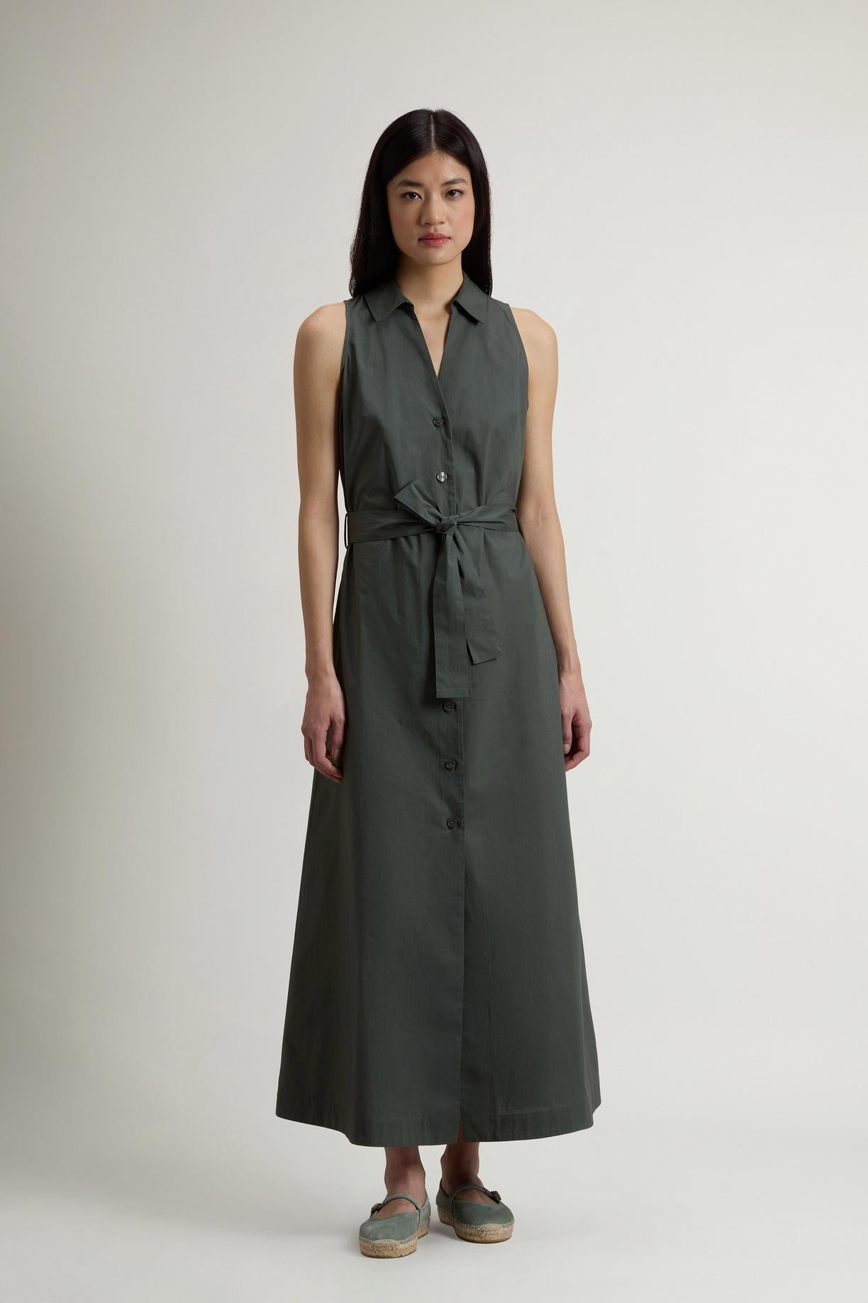 Vestito chemisier in popeline di puro cotone con cintura<BR/> CFWWDR2022FRUT3944 6668 WOOLRICH 