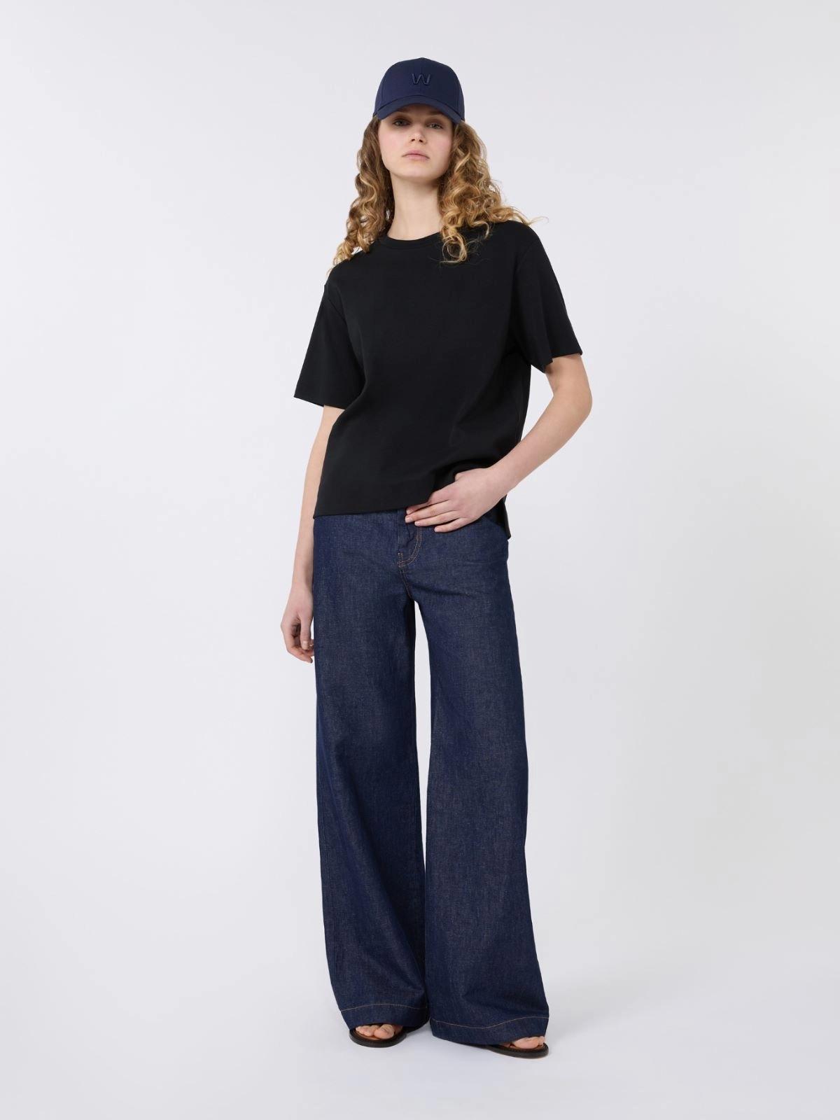 T-shirt boxy in jersey di cotone - Nero<BR/> WKDMULTID 012 WEEKEND 