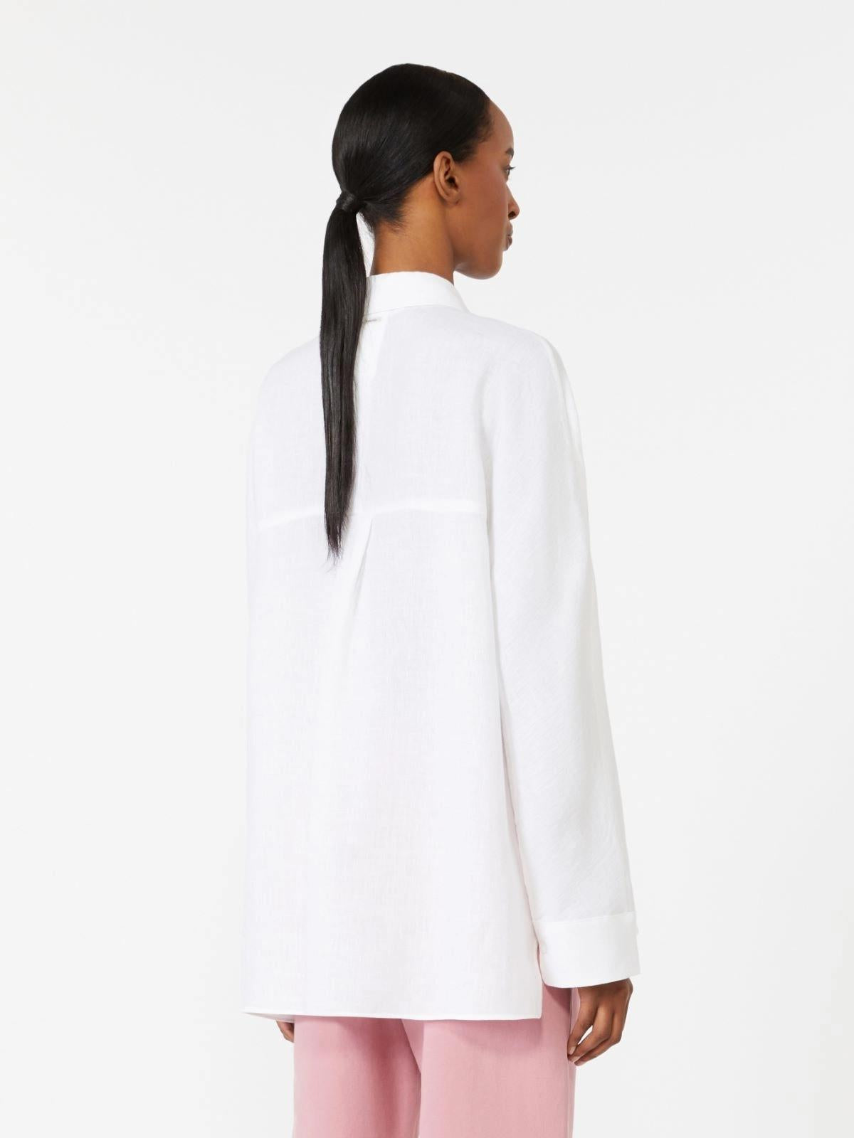 Camicia in tela di lino - Bianco ottico<BR/> SMMGALA 006 S MAX MARA 