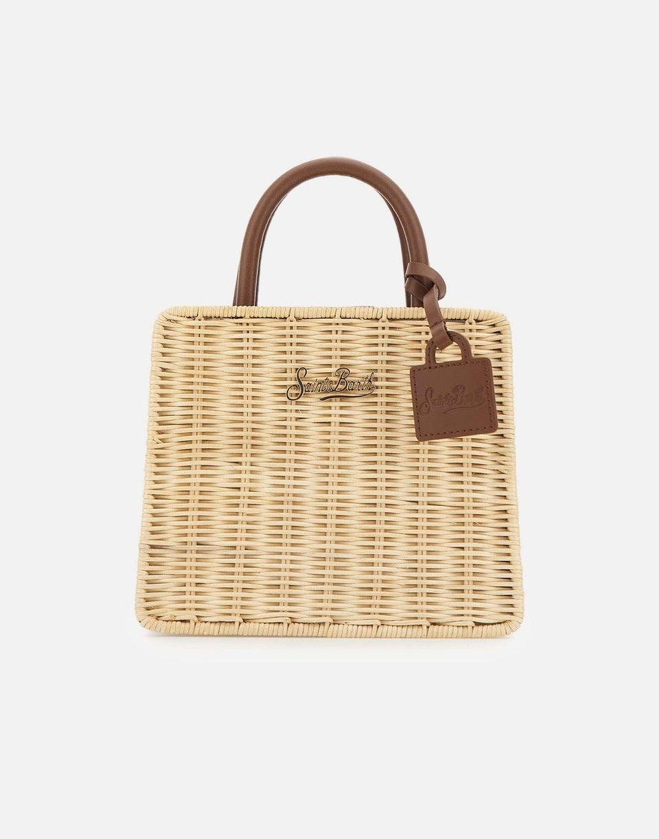 Borsa a mano "Shop Bag Mini Straw Leather" SHBM0002 01737L MC2 SAINT BARTH 
