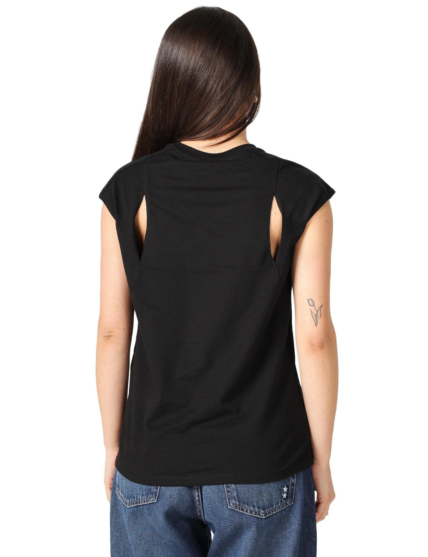 T-shirt smanicata con spalline MA01961E2 110 ELISABETTA FRANCHI 