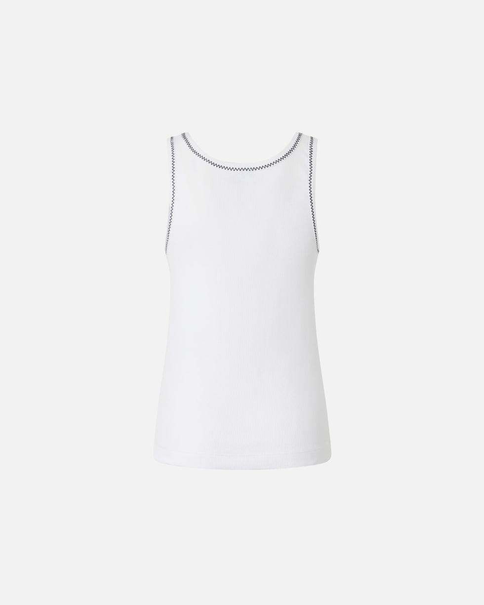 Canotta a costine con ricamo Love Birds<BR/><BR/> 106816A3AL ZZ1 PINKO 