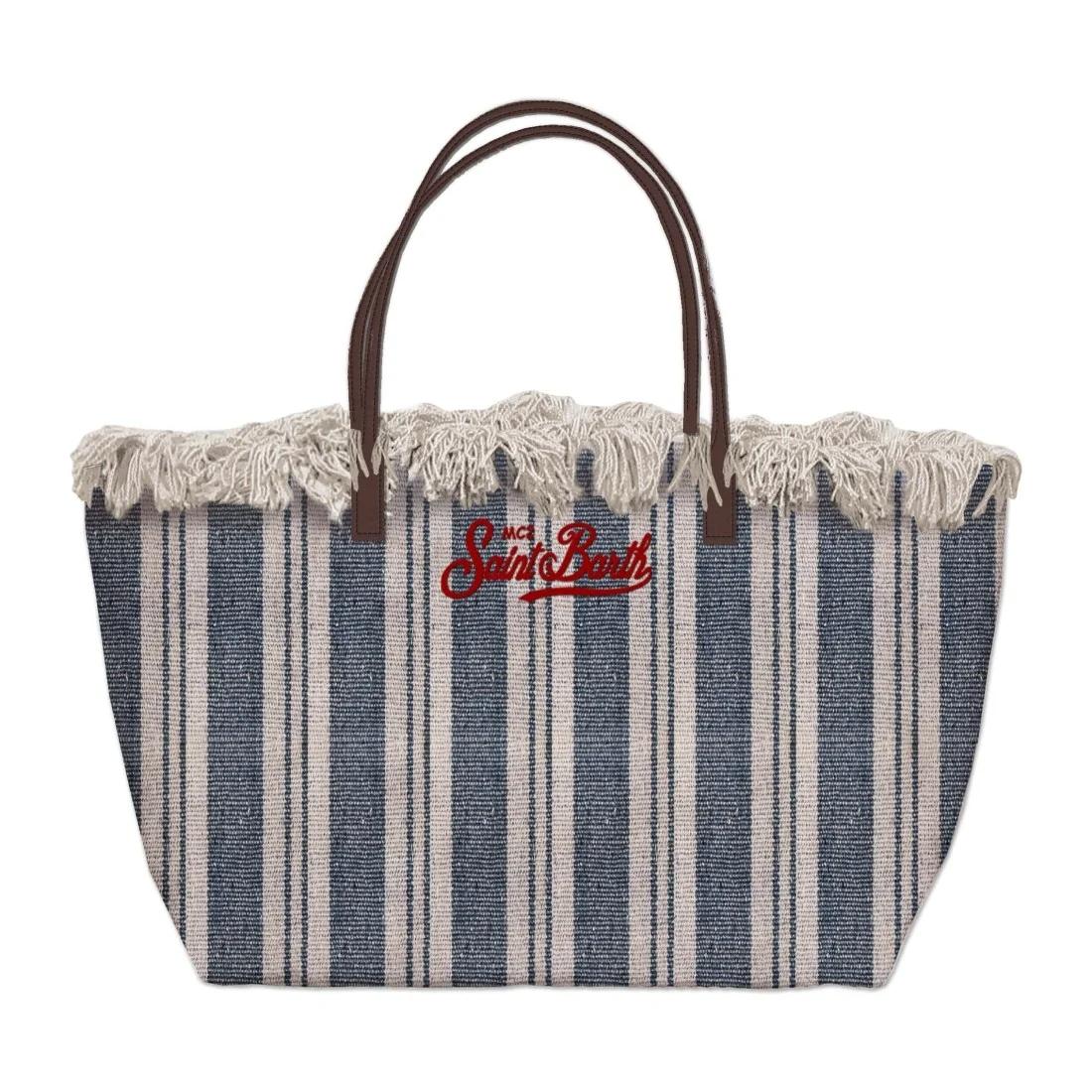 CITY BAG MID FRINGE DOUBLE STRIPES CBMF001 01762L MC2 SAINT BARTH 