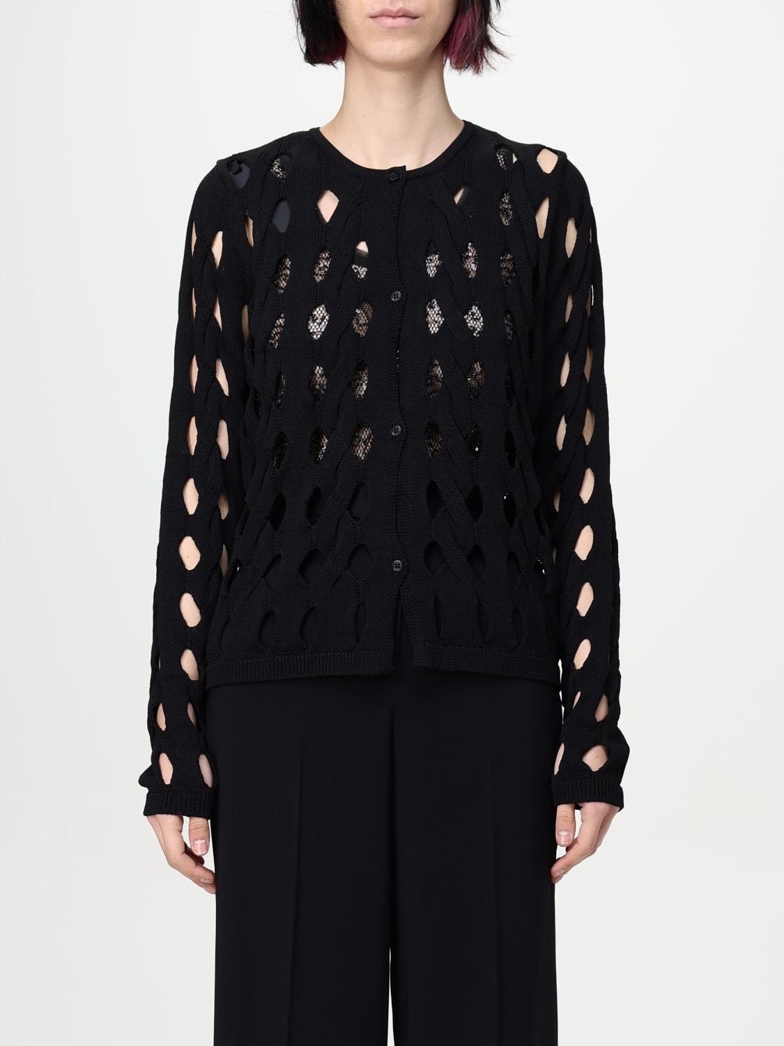 Cardigan corto in maglia traforata