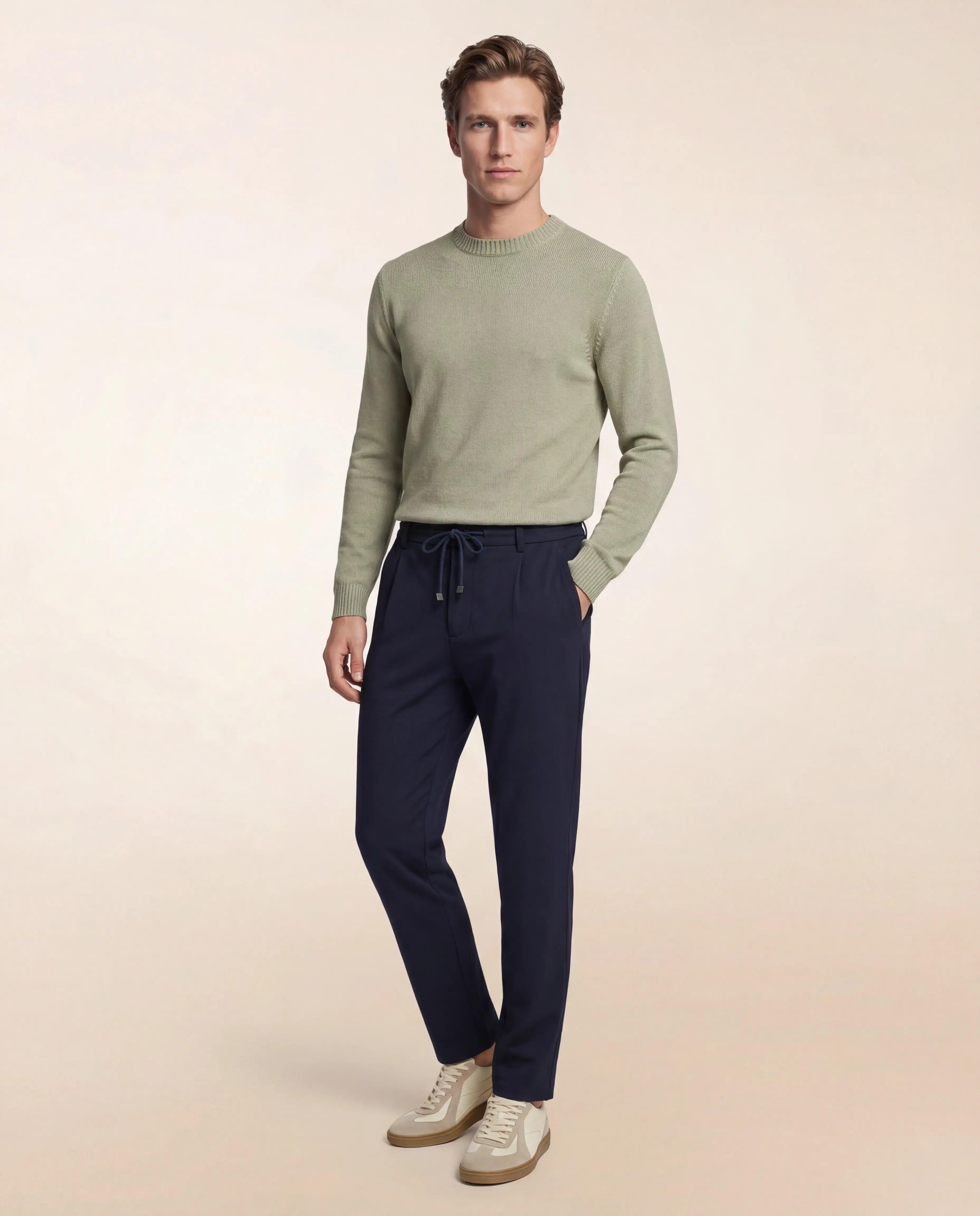 MITTE<BR/>Pantaloni carrot fit con coulisse in tela di lana elasticizzata MITTE1720 511 CRUNA 