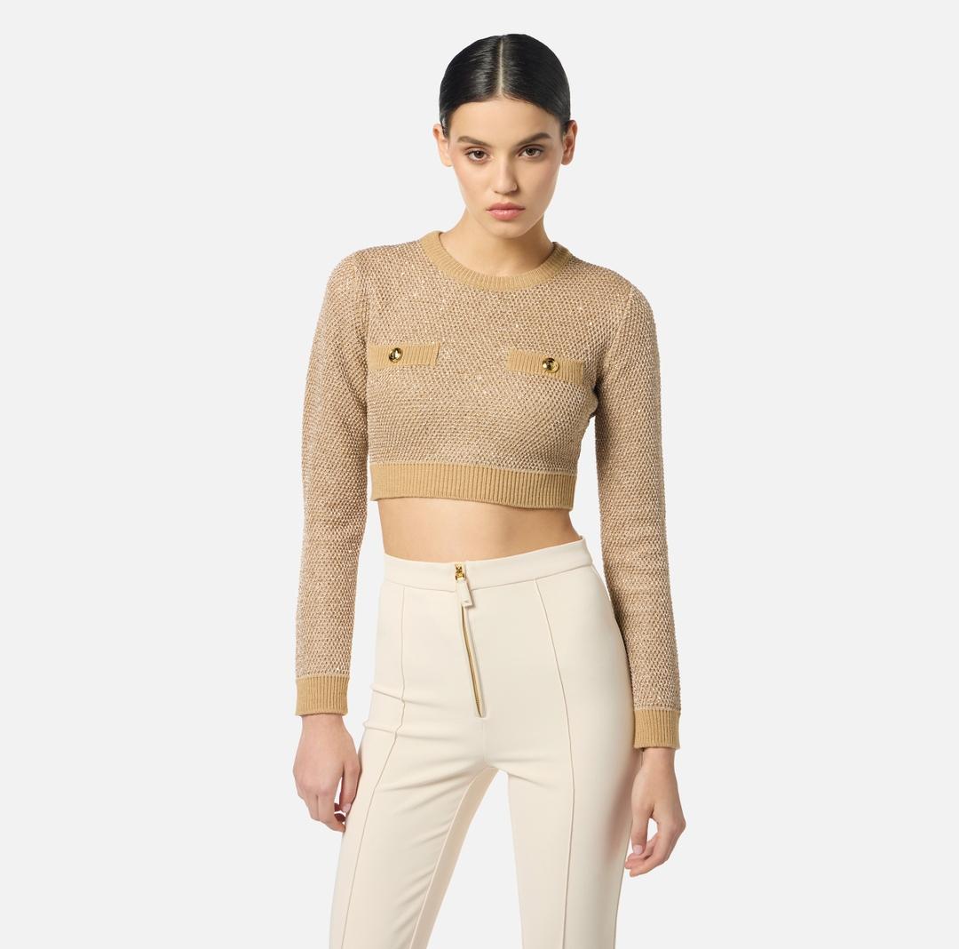 Top in maglia con paillettes MK56T57E2 EA2 ELISABETTA FRANCHI 