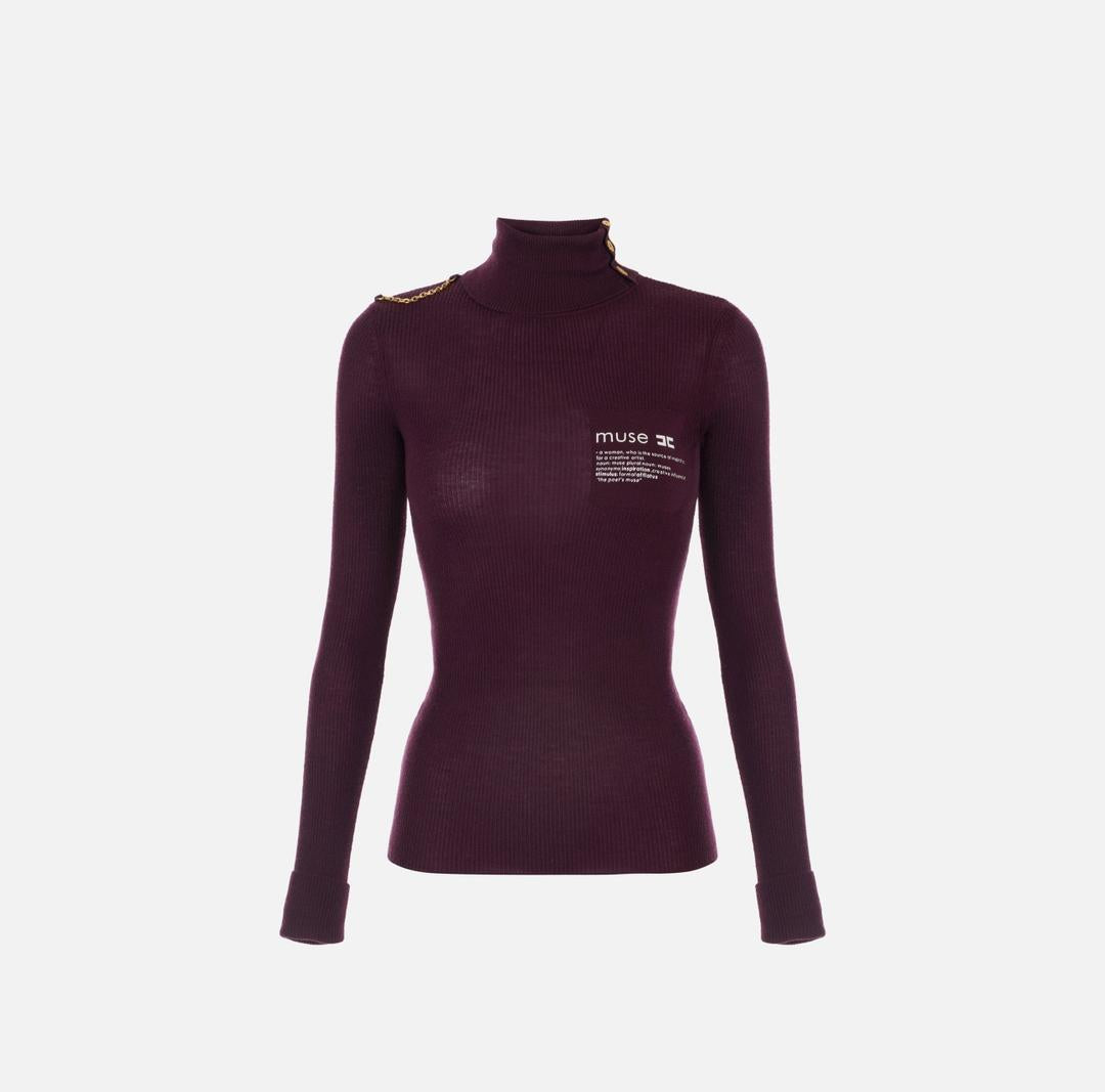 Dolcevita con dettaglio lettering<BR/> MK43B57E2 EA4 ELISABETTA FRANCHI 