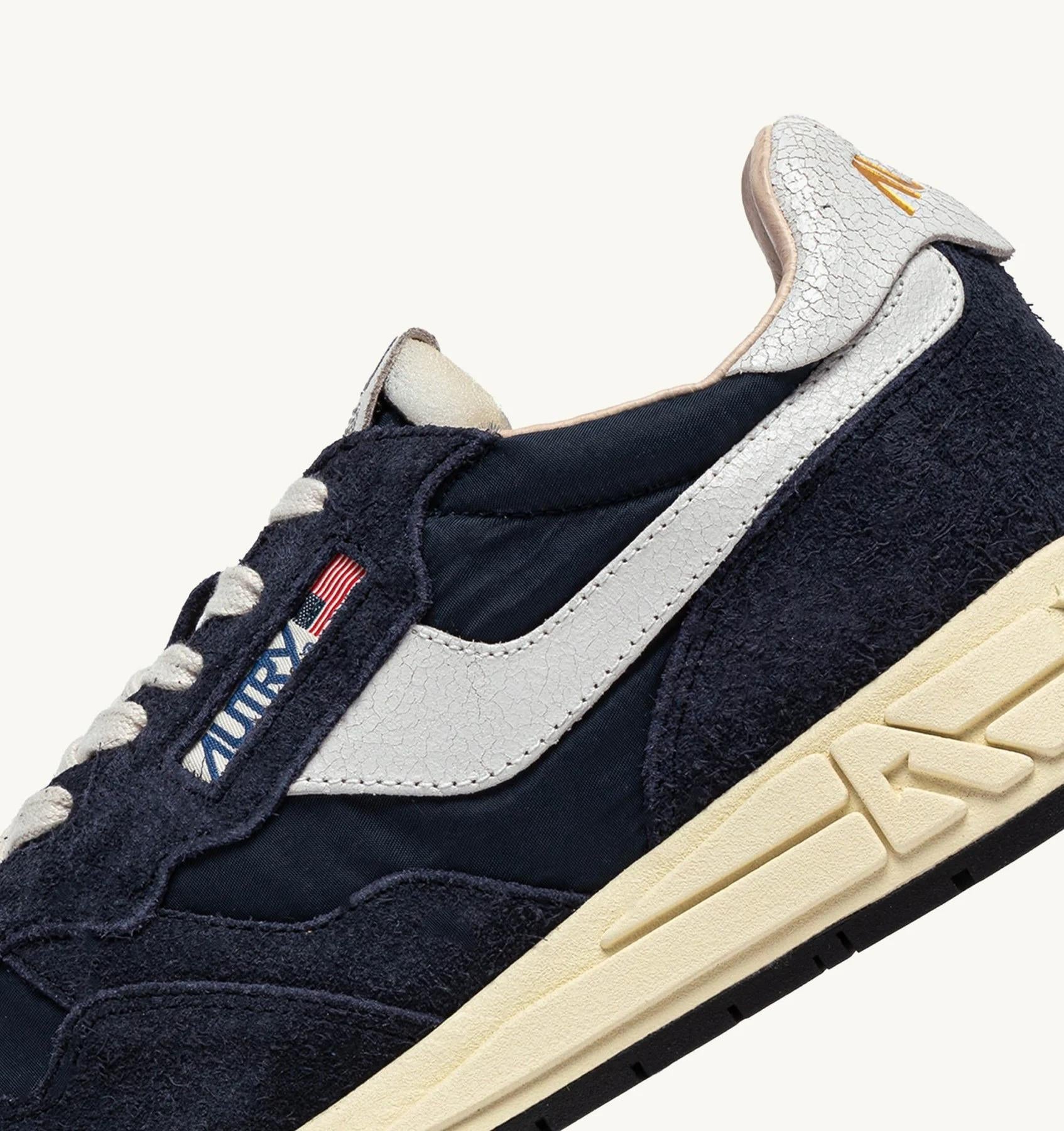 SNEAKERS REELWIND LOW IN NYLON E SUEDE BLUE SPACE E BIANCO<BR/> WWLM NC30 AUTRY ACTION SHOES 