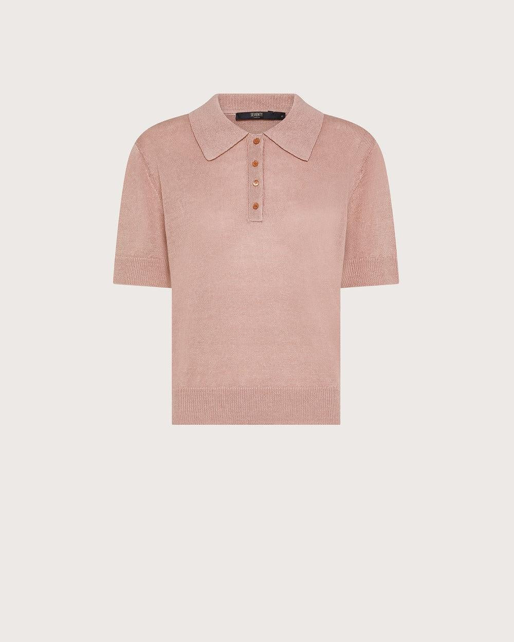 Maglia polo in lino cotone<BR/> MT4073950081 521 SEVENTY 