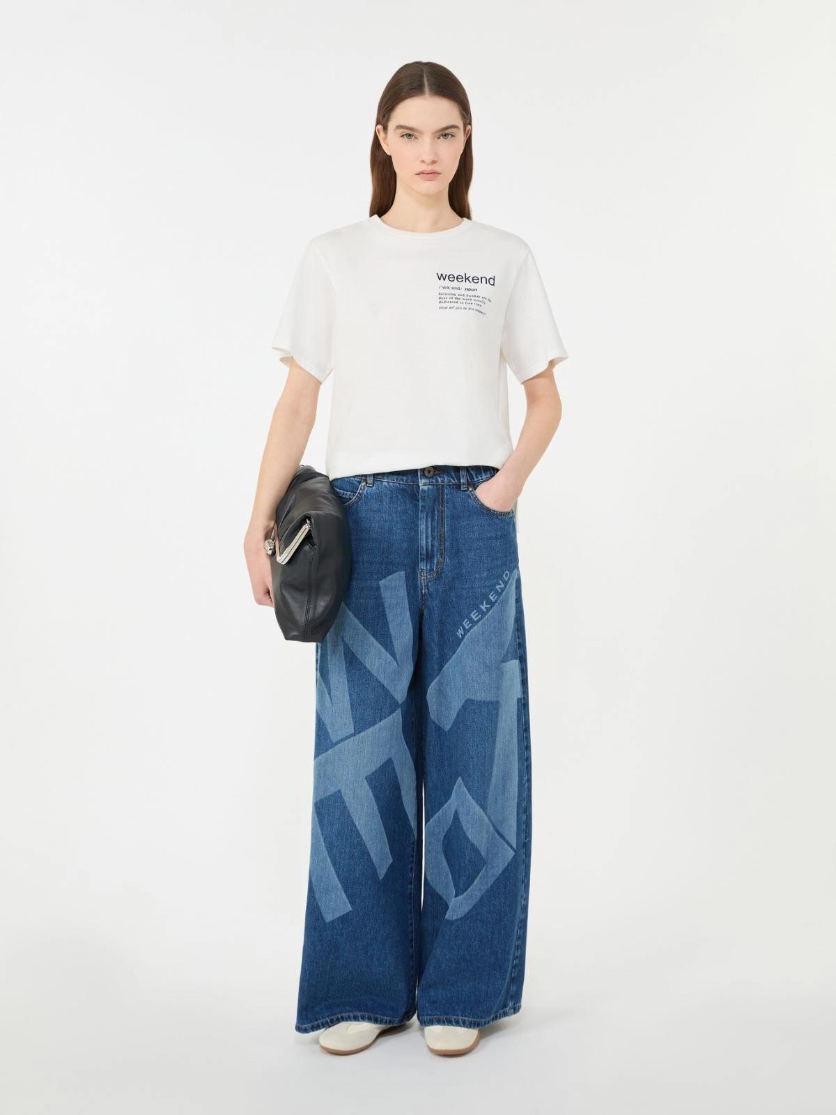 T-shirt in cotone con stampa grafica - BIANCO<BR/> WKDTENUE 003 WEEKEND 