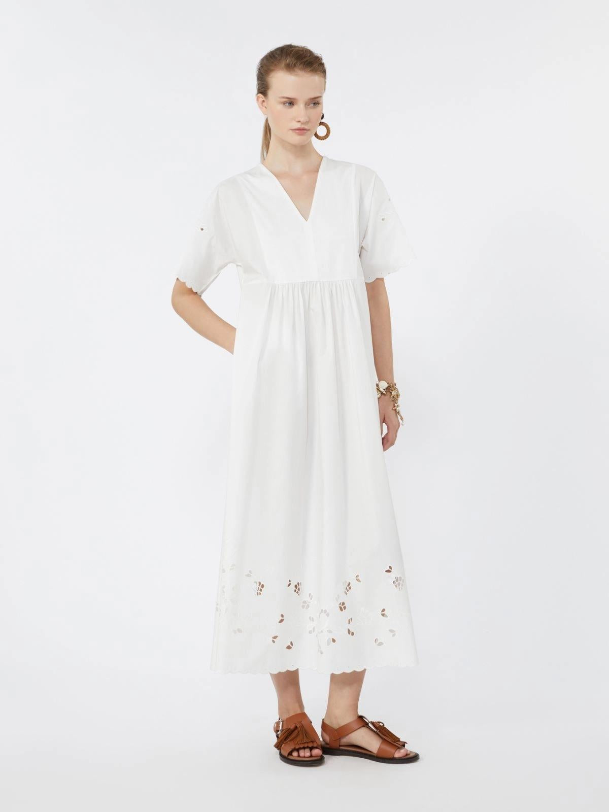 Abito in jersey e popeline di cotone - BIANCO<BR/> WKDTARTUFO 014 WEEKEND 