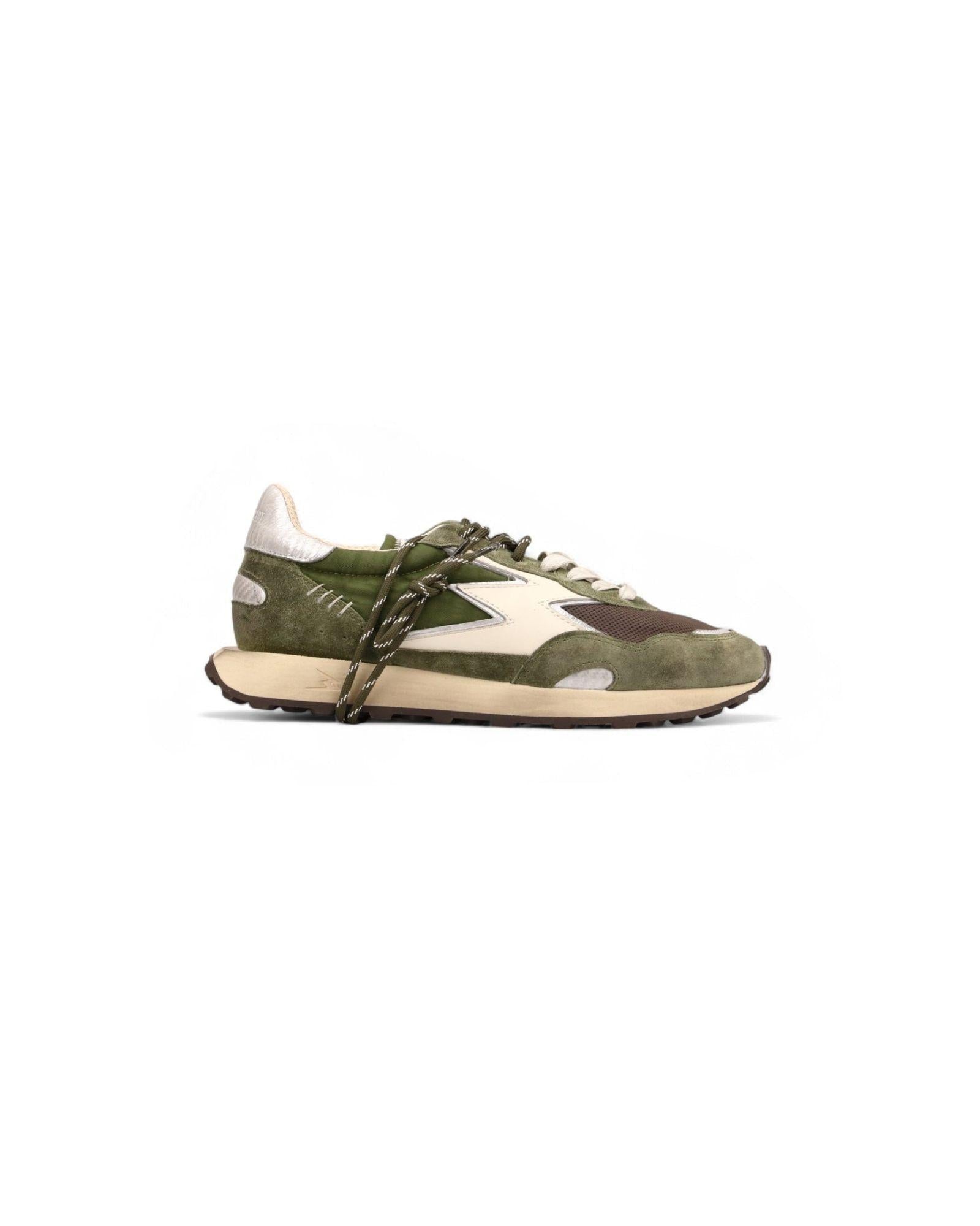 Sneaker Hype Militare e Silver<BR/> HY226 MILITARY MOACONCEPT 