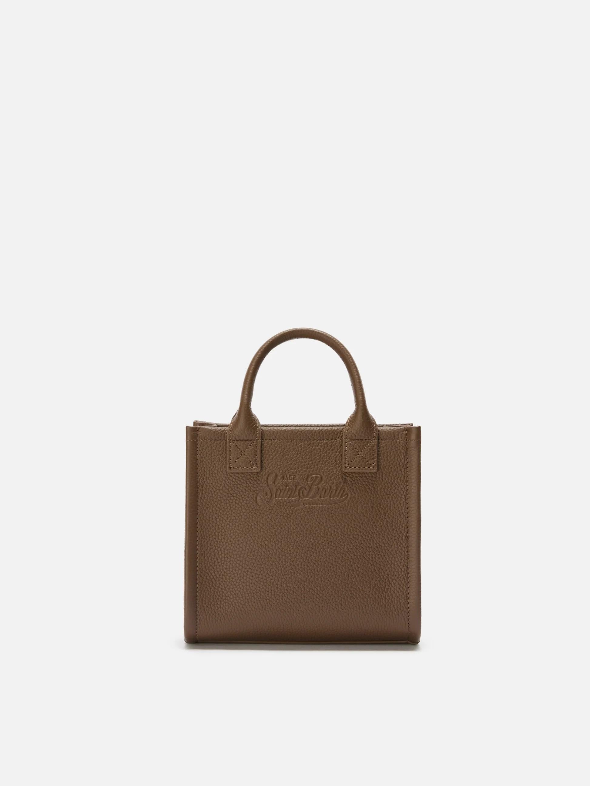 Borsa a spalla Vanity Bag Mini in pelle martellata marrone<BR/> VANMI001 00776I MC2 SAINT BARTH 