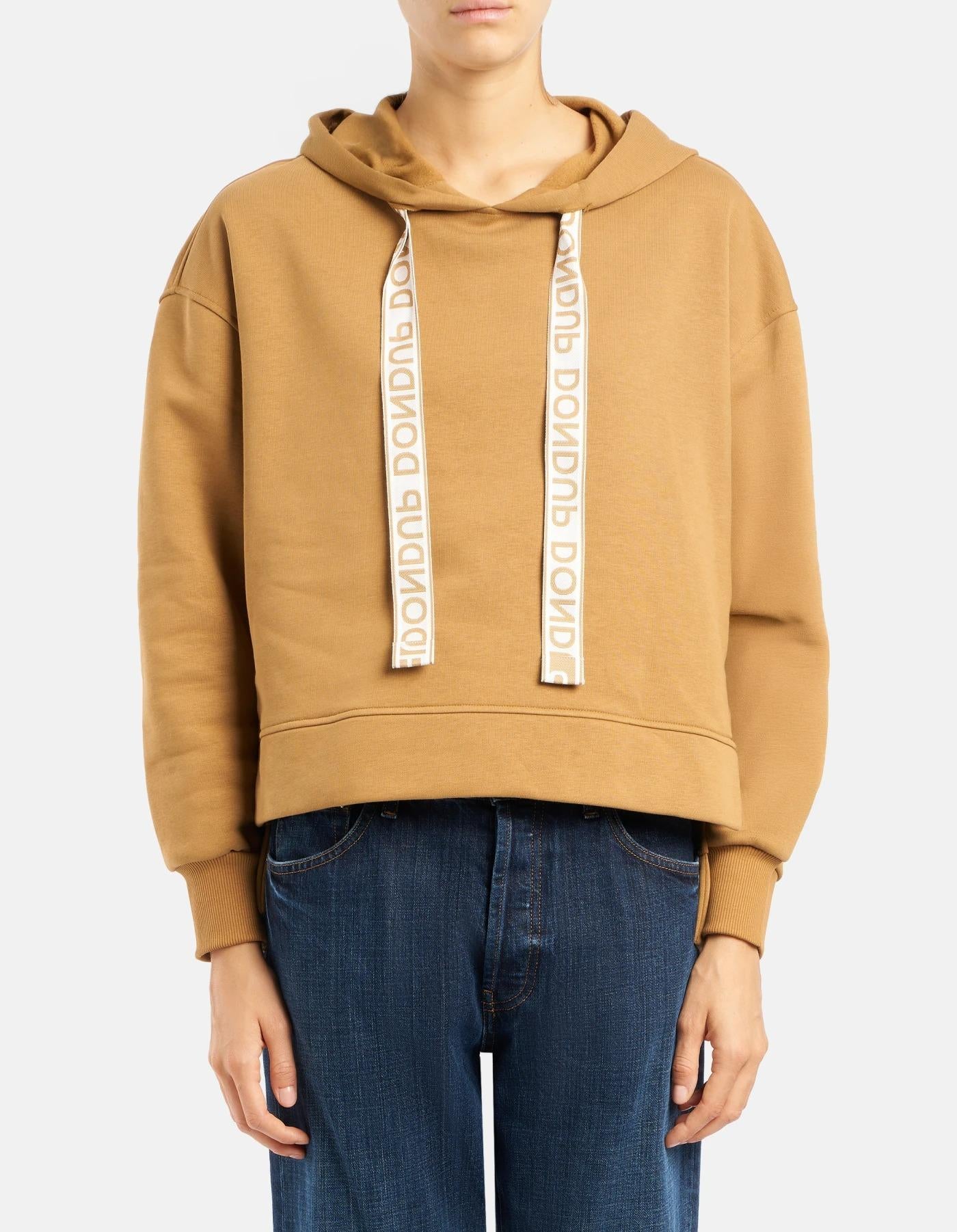 Felpa con cappuccio regular in cotone<BR/> F502KF0234XXX 033 DONDUP 