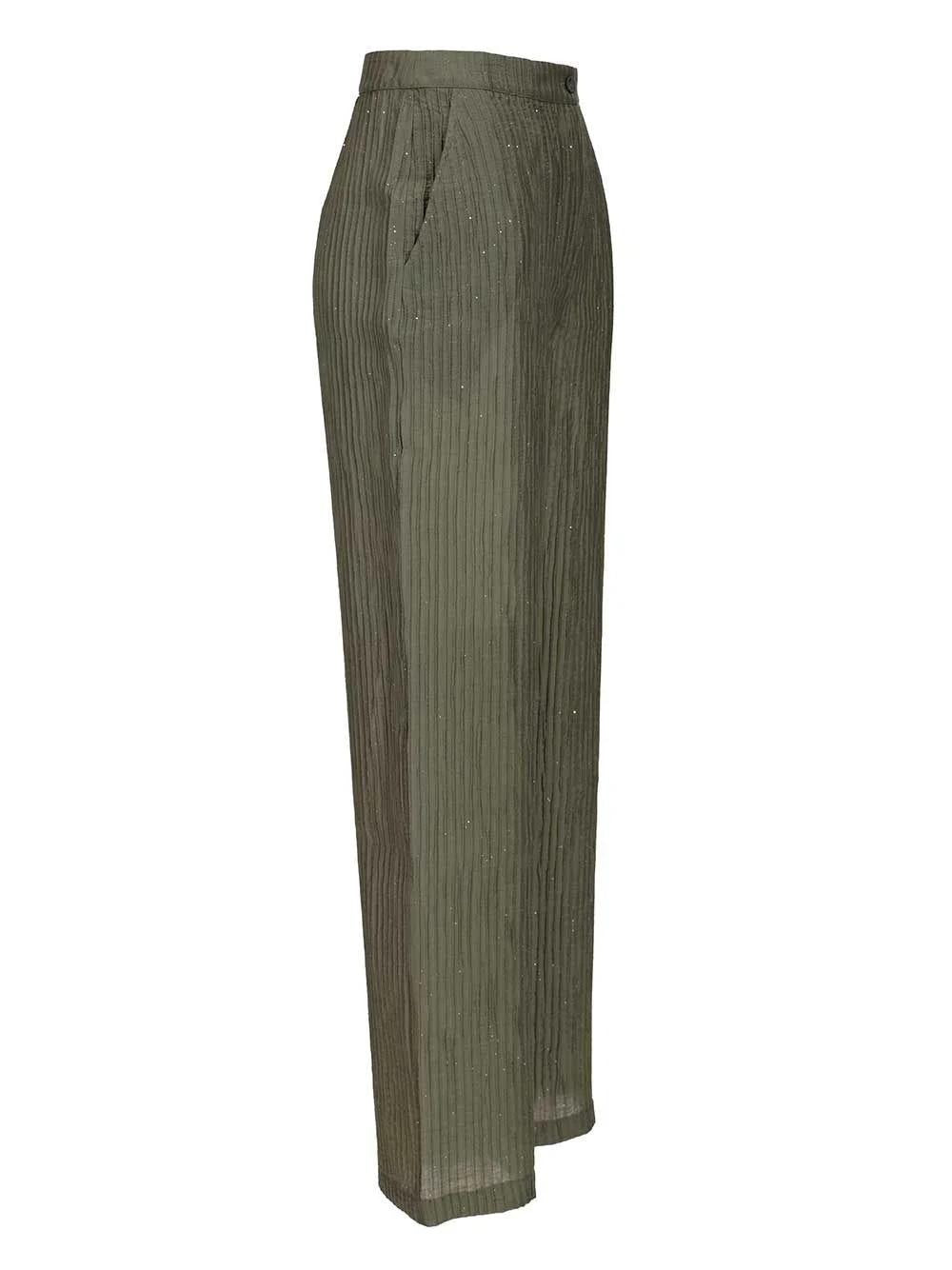 Pantaloni in lyocell effetto stropicciato EW003446AF20830 F7010 ARMANI 