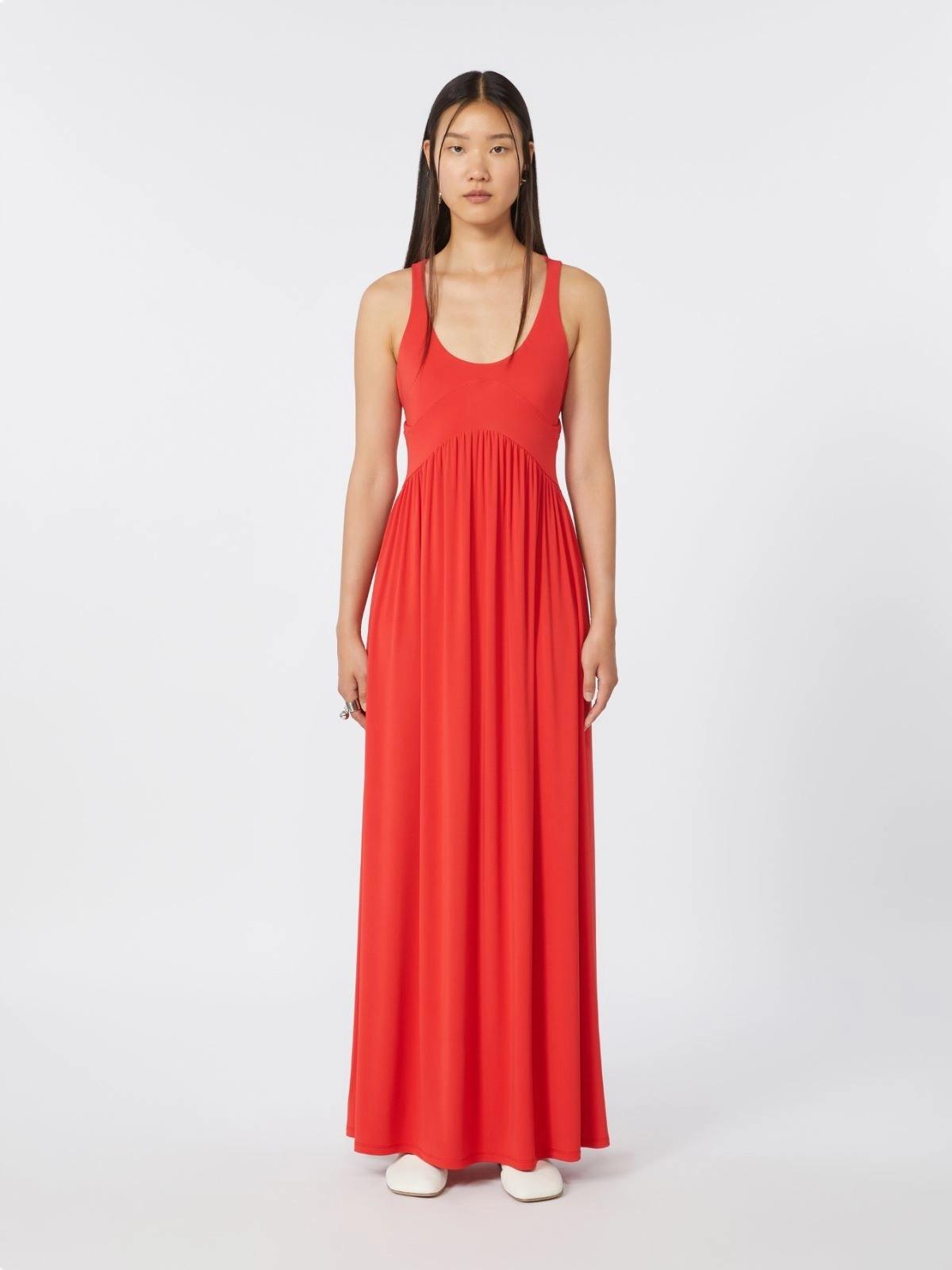 Abito lungo in jersey crêpe - Corallo<BR/> SPXPANINO 002 SPORTMAX 