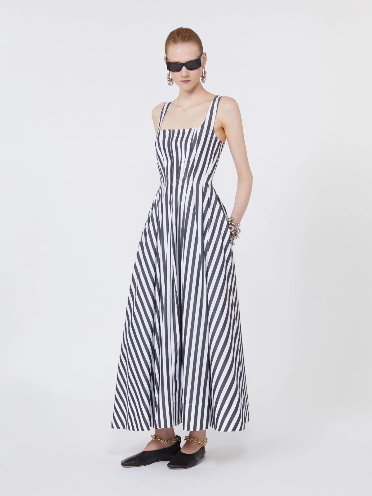 Abito lungo in popeline di cotone - Nero<BR/> SPXFILMATO 004 SPORTMAX 