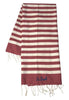 Telo mare in cotone Fouta con stampa a righe rosse