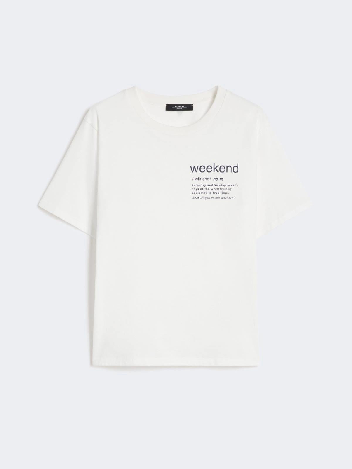 T-shirt in cotone con stampa grafica - BIANCO<BR/> WKDTENUE 003 WEEKEND 