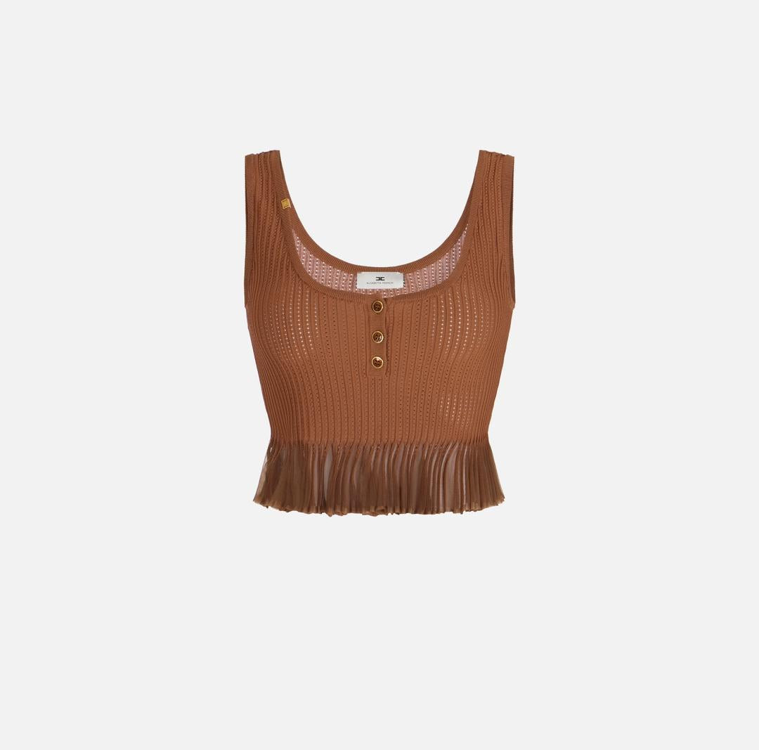 Top in maglia à jour<BR/> TK74B61E2 600 ELISABETTA FRANCHI 