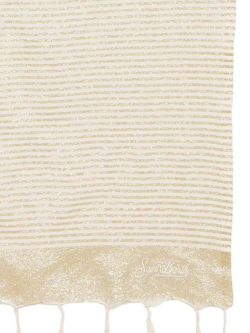Telo mare MC2 Saint Barth beige con motivo a righe<BR/> FOUT016 09141L MC2 SAINT BARTH 