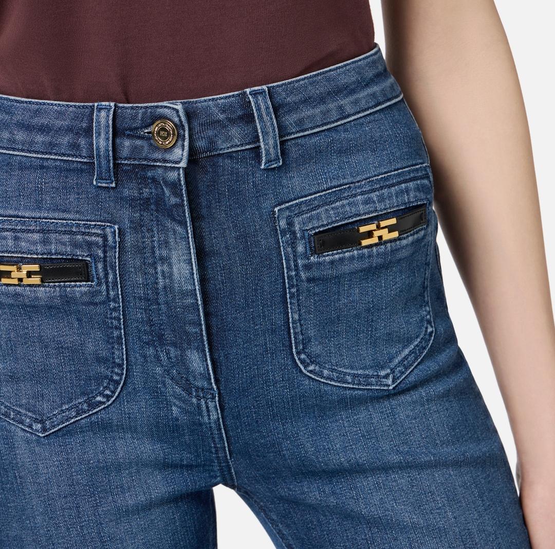 Jeans con logo gioiello PJ12N56E2 104 ELISABETTA FRANCHI 