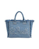 Borsa Vanity in tela di cotone con toppa con logo