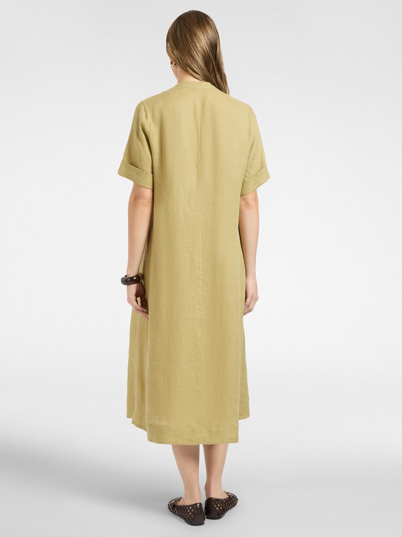 Abito in lino con scollo a V<BR/> 7089P000302N 02 ELENA MIRO 