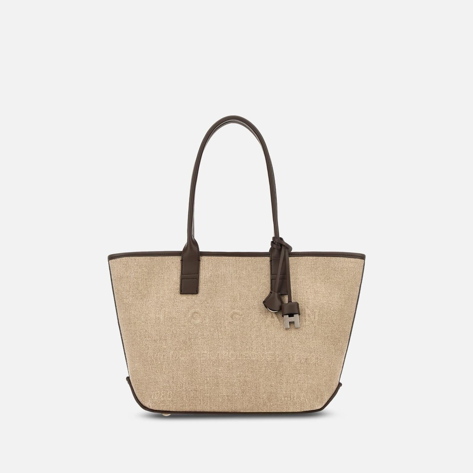 Borsa Shopping Hogan Address Piccola<BR/>Marrone Avorio KBW01TA2200UW8 7E03 HOGAN 
