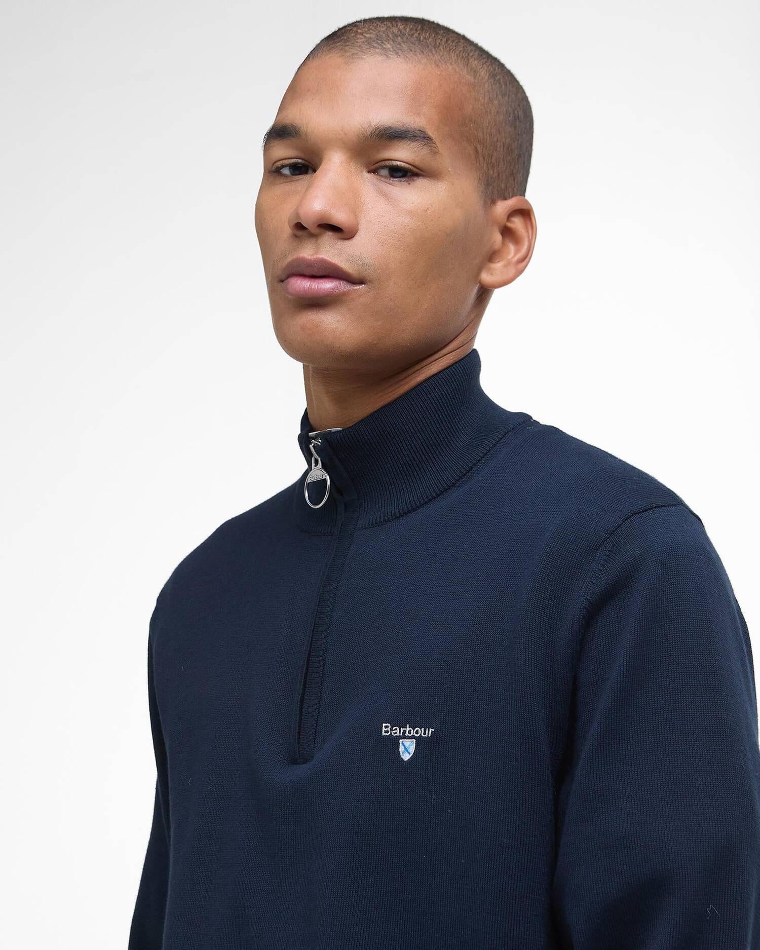 Maglione con zip corta in cotone compatto Lingwood<BR/> MKN1642MKN NY91 BARBOUR 