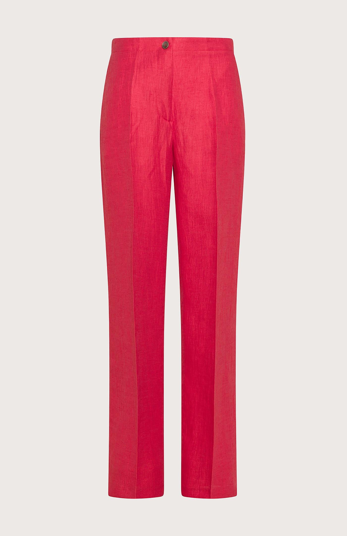 Pantalone donna  in misto lino fiammato crinkle