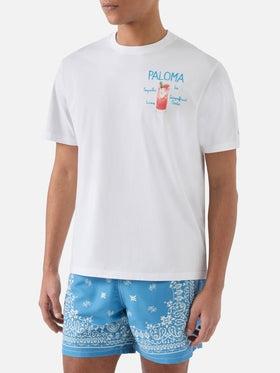 T-shirt Portofino bianca con ricamo Paloma<BR/> POT0001 00323L MC2 SAINT BARTH 