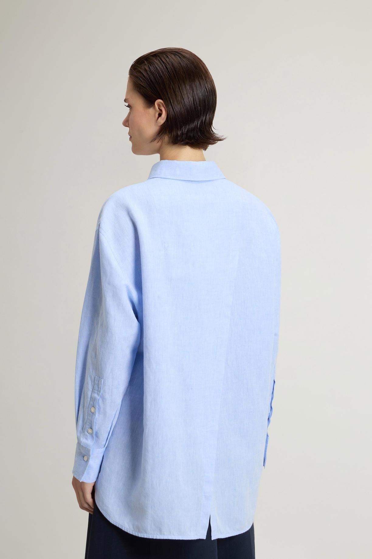Camicia Boyfriend in misto cotone e lino<BR/> CFWWSI2013FRUT5295 3131 WOOLRICH 