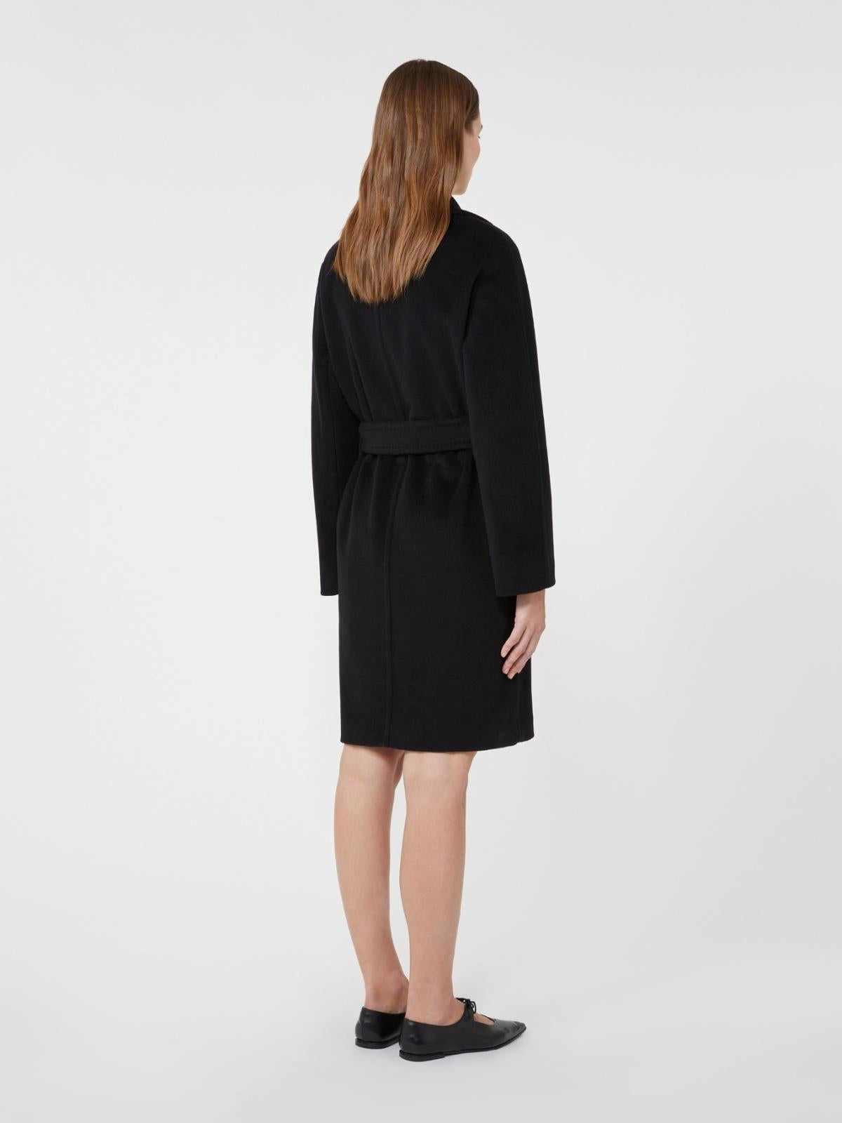 Cappotto a vestaglia in beaver di lana - Nero<BR/> SCIRE 005 MAX MARA STUDIO 
