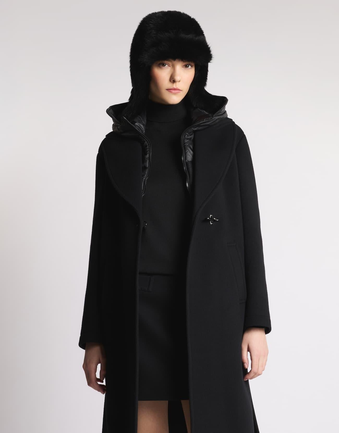 Cappotto Double Front in Lana e Cashmere<BR/> NAW59513820ZYC B999 FAY 